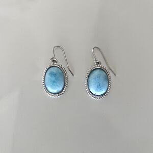 Sterling silver Larimar dangle earrings